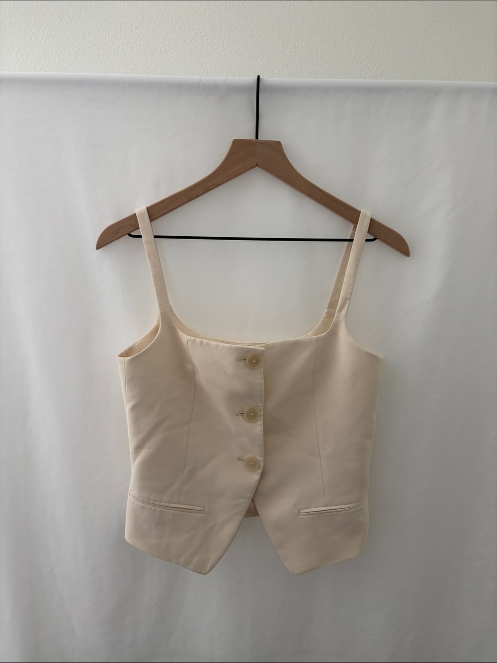 Mango Cream Button-Front Camisole Top